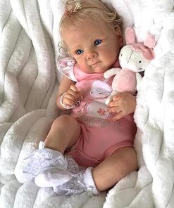 JALCH Realistic Reborn Baby Dolls – 18 Inch Lifelike Newborn Baby Doll, Real Life Baby Dolls Girl Gift, Handmade Reborn Doll with Weighted Soft Cloth Body Advanced Painted for Kids Age 3+, White