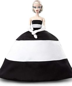 Barbie Collector BFMC Doll, 11.5-inch, Wearing Black and White Ball Gown, with Platinum Hair and Vintage Face Sculpt, Includes Doll Stand and Certificate of Authenticity