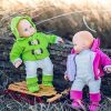 The Queen’s Treasures 15 Inch Baby Doll Clothes, Set of Two Complete Overall Outfits Pink & Green Jackets, Overalls, Shirt, Bootie Shoes, Compatible with American Girls’ Bitty Baby Twins