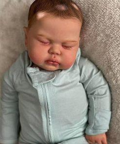 COSHENG-24 Inch Lifelike Toddler Reborn Sleeping Baby Pickle Vinyl Toddler Reborn Doll Handmade Silicone Doll for Kids Birthday Sets