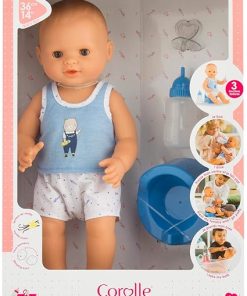 Corolle Drink and Wet Bath Baby Paul – 14” Boy Baby Doll with 3 Accessories – Bottle, Potty, and Pacifier – Really Drinks and Goes Potty, for Kids Ages 2 Years and up 2