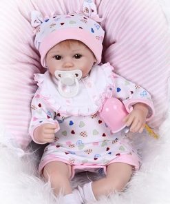 iCradle Real Life 18Inch 45cm Reborn Baby Doll Girl Soft Silicone Realistic Looking Newborn Reborn Dolls Handmade Toddler Toy for Ages 3+ 2