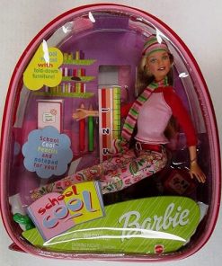Barbie School Cool Doll with Plastic Backpack Carry Tote(2000)