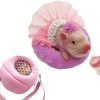 Silicone Piglet with Pink Portable Carrier Bag, 5 Inches Realistic Piglet with Sleeping Pad Accessories for Kids Boy Girl Christmas Birthday Gift(Dora with Bag)