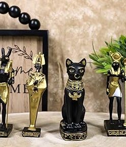 Ebros Gift Egyptian Classical Deities Osiris Thoth Seth Horus Anubis Bastet Set of 6 Miniature Figurine Gods of Egypt Dollhouse Miniature Figurines Legends of Ancient Egypt Collectible 2