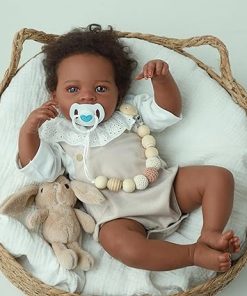 WOOROY Lifelike Reborn Baby Dolls Black – 20-Inch Realistic African American Newborn Baby Doll, Real Life Baby Dolls,Silicone Baby Doll with Full Vinyl Body with Accessories Gift for Kids Ages 3+
