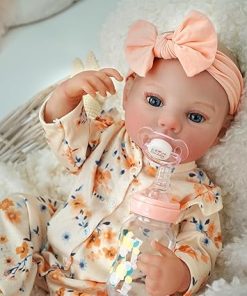 17″ Reborn Baby Dolls, Realistic and Cute Girl Eyes Opened Reborn Newborn Doll with Blue Eyes, Lifelike Baby Dolls That Look Real for 3+ Year Old 2