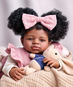 BABESIDE Black Reborn Baby Dolls – 20 Inch Realistic Newborn Baby Doll Girl Lifelike Baby Doll African American Reborn Dolls Gift Box with Accessories for Kids Age 3+