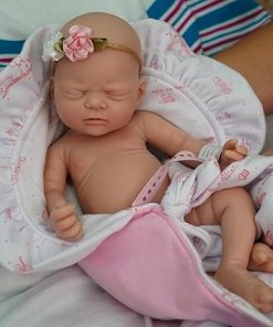 12″ Micro Preemie Full Body Silicone Baby Doll Girl,Realistic Soft Silicone Newborn Baby Doll, Real Full Body Silicone Reborn Baby Dolls with Feeding Accessories 2