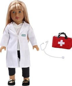 Career Girls 18 inch Fashion Doll Set Sally(Doctor in Sydney) Fashion Dress Up Doll with Hair for Styling, Clothes, Shoes and Accessories. Blonde Hair and Blue Eyes, Caucasian