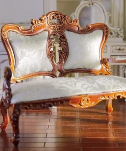 1/12 Scale French Style Louis XIV Hand Carved Miniature Loveseat Sofa Dollhouse 2
