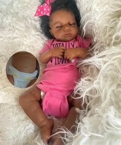 Zero Pam Black Reborn Baby Dolls Silicone Full Body-20 in Realistic Baby Doll, African American Baby Girl,Full Silicone Baby Doll, Black Reborn Dolls with Accessories
