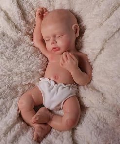 BABESIDE 16″ Realistic Silicone Reborn Baby Doll Lucy – Lifelike Sleeping Newborn Girl Baby Dolls with Silicone Full Body, Toddler Gift for Kids Ages 3+ 2