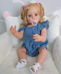 iCradle Real Life Reborn Baby Dolls Girl 22 inch 55 cm Full Body Soft Vinyl Realistic Lifelike Newborn Dolls Toddler Doll Toy for Ages 3+ 2