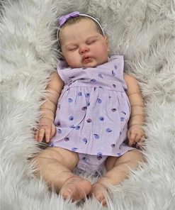 Zero Pam 24 inch Real Life Reborn Baby Dolls Girl Eyes Closed Soft Cloth Body,Lifelike Big Size Newborn Silicone Vinyl Baby Doll Real Toddler Babies That Looks Real Toy Doll for Kids 2