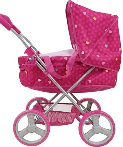 509 Crew Garden Doll Pram – Kids Pretend Play, Large Canopy, Storage Basket & Bassinet, Pram Folds for Easy Storage and Transportation, for Ages 3 and up 2