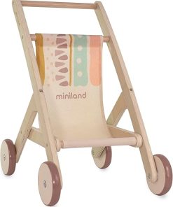 Miniland Wooden Baby Doll Stroller Made with ECO Wood Material from Sustainable Forests for Imaginary Life situations