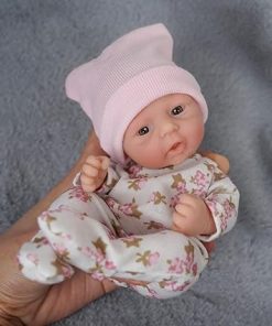 7″ Silicone Baby Dolls Girl, Realistic Soft Newborn Baby Doll, Real Body Silicone Reborn Dolls