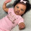 Black Girl Reborn African American Baby Dolls 20 inch Realistic Newborn Baby Dolls Real Life Like Black Baby Girl Soft Body Baby Dolls Eyes Open with Feeding Toy Gifts