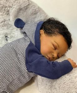 Zero Pam Realistic Black Reborn Baby Dolls Boy,Real Life Black Silicone Reborn Toddler Dolls 19 Inch Soft Lifelike Newborn Babies Doll,Silicone Babies Doll That Look Real with Accessories 2
