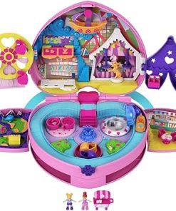 Polly Pocket Theme Park Backpack Compact with 2 Dolls, Accessories & Multiple Activities
