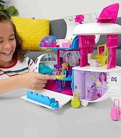 Polly Pocket Travel Toy Playset with 3-inch Doll & Accessories, Transforming Fabulous Flying Jet Airplane Toy 2