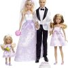 Barbie Wedding Set with Bride and Groom Dolls, Stacie, Chelsea and Accessories (Mattel DRJ88), Assorted Colour/Model