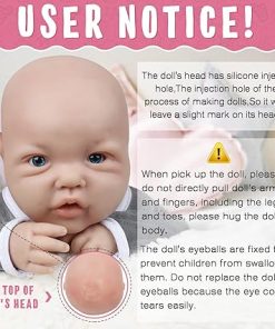 Vollence 17 inch Reborn Baby Doll Boy Silicone Doll Realistic Newborn Baby Dolls Silicone Full Body Stress Relief for Adults with Feeding & Bathing Accessories – Boy 2