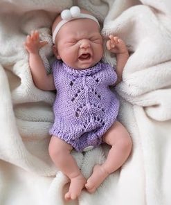 Reborn Baby Doll Boy 7 Inch Silicone Doll Mini Realistic Newborn Baby Dolls Silicone Full Body Stress Relief for Adults Hand Made with Feeding & Bathing Accessories