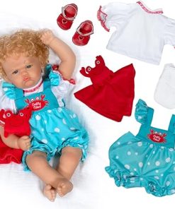 Paradise Galleries 22 Inch Realistic Reborn Baby Girl Doll in Crabby Outfit with Soft Lovie Blanket and Accessories Giftable Set – Crabby Cakes