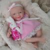 Reborn Baby Doll ，7 Inch Silicone Doll Girl Beall, Mini Realistic Newborn Baby Dolls Silicone Full Body with Feeding Accessories&Gift Box 3