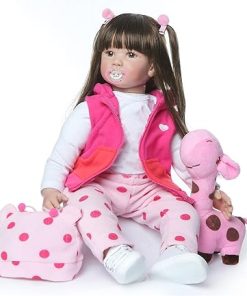 Zero Pam Realistic Looking Reborn Baby Dolls Toddler Girls Soft Silicone 24 Inch Handmade Lifelike Newborn Toddler dollsl Weighted Body That Looks Real Princess Dress with Accessories 2