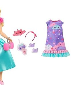 Barbie: My First Preschool Doll, Malibu with 13.5-inch Soft Posable Body, Deluxe Party & Bedtime Clothes & Accessories, Blonde Hair