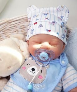 Lifelike Reborn Baby Dolls – 20-Inch Sweet Smile Real Life Realistic-Newborn Full Body Vinyl Sleeping Baby Boy with Toy Accessories Gift Set for Kids Age 3+ 2