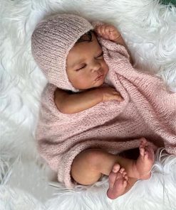 Anano Realistic Veins Silicone Reborn Baby Doll – Black Oddler 19 Inch Mixed Race African American Reborn Doll with Soft Hair for Kids 3+