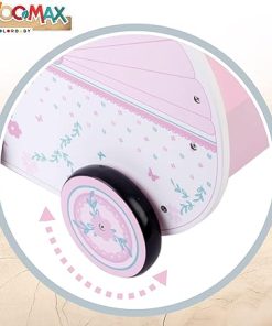 Wooden 26.5 x 39 x 46 cm Pink and White with Wheels 30-40, Baby Toy 3 Years, Doll’s Pram (46475), Carrito 2