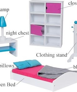 18 Inch Doll Bed and Bedroom Set for Dolls – 18 Inch Doll Furniture set 2