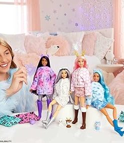 Barbie Cutie Reveal Doll, Snowflake Sparkle Polar Bear Costume, 10 Surprises Including Mini Pet & Color Change 2