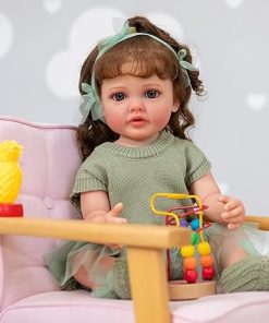 22 Inch Toddler Reborn Baby Dolls Full Body Washable Realistic Baby Doll Girl Anatomically Correct Soft Silicone Newborn Look Baby Doll with Clothes and Toy Accessories…