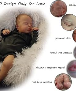 Anano Sleeping Reborn Baby Dolls 20 inch Lifelike Baby Doll Silicone Reborn Toddler Doll Realistic Wrinkles with Soft Black Cotton Romper Outfit for Age 3+ 2