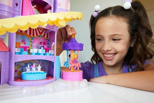 Polly Pocket Rainbow Funland Theme Park, 3 Rides, 7 Play Areas, Polly and Shani Dolls, 2 Unicorns & 25 Surprise Accessories (30 Total Play Pieces), Great Gift for Ages 4 Years Old & Up - Image 2