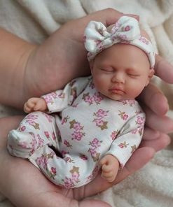 7 Inch Reborn Baby Doll ， Silicone Doll Girl Betty, Mini Realistic Newborn Baby Dolls Silicone Full Body with Feeding Accessories & Gift Box