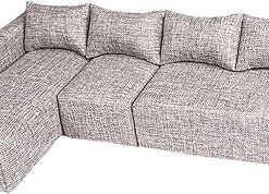 Miniature L Shaped Sofa, Corner Sectional Couch DIY Accessories Miniature Furniture Room for 1/6 Dollhouse Gift Role Play