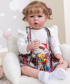 Pinky Reborn Baby Dolls 28 Inch Girl Realistic Silicone Vinyl Newborn Baby Dolls Lifelike Baby with Clothes & Toy Accessories for Age3+