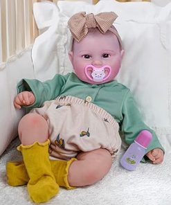 20 Inch Lifelike Reborn Baby Dolls, Realistic Newborn Baby Doll with Soft Vinyl Silicone Full Body, Baby Doll Accessories for Kids Age 3+