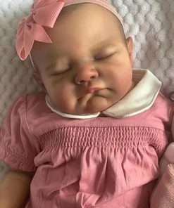 19Inch Sleeping Reborn Baby Dolls Girl Lovely Newborn Lifelike Baby Doll Handmade Realistic Reborn Dolls with Clothing Set Accessories