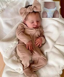 Realistic Reborn Baby Dolls – 20 inch Newborn Baby Doll Soft Vinyl Baby Dolls with Weighted Cloth Body Sleeping Real Life Baby Dolls Gift for Kids Age 3+, Pink