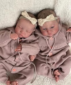 iCradle Reborn Baby Dolls Twins 19 Inch Newborn Baby Dolls Silicone Doll Boy and Girl Toy Accessories Gift for Collection & Kids Age 3+ 2