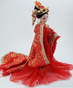 Doll for Girls 3D Dancer Doll Oriental Decoration Doll, Chinese Antique Doll Realistic Eyes Collectible Doll Decoration with Bracket Shoes Hair Accessories Or Earrings,12in 2