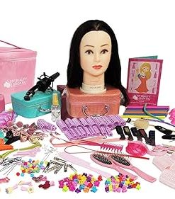 My Beauty Shop PAL Real Hair Doll Accessory Kit – Deluxe Hair Styling and Beauty Kit for Aspiring Young Stylists (Sofia Premium)